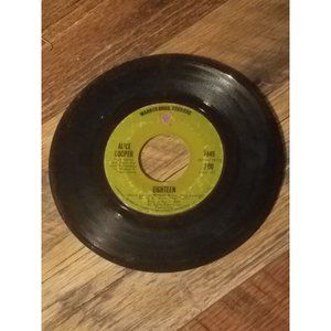 Vintage Record Vinyl Alice Cooper 45 RPM Eighteen Body Warner Bros. 7449 Rock